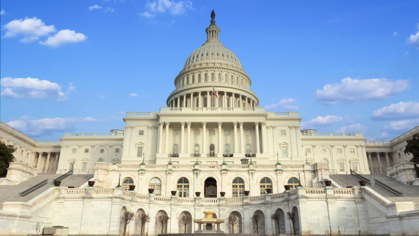 Time lapse of the United states capitol building, Washington DC, USA.
