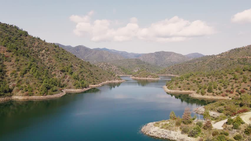 An aerial view of Parque Natural Sierra de Hornachuelos in Spain