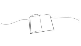 Self drawing animation of continuous one line drawing of open book. Animated education supplies theme. Back to school concept. - Powered by Shutterstock - Get 15% off with code: PIKWIZARD15
