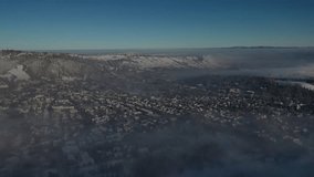 Zakopane in winter from above (aerial drone footage) beautiful