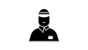 Black Seller icon isolated on white background. 4K Video motion graphic animation.
