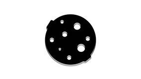 Black Moon icon isolated on white background. 4K Video motion graphic animation.
