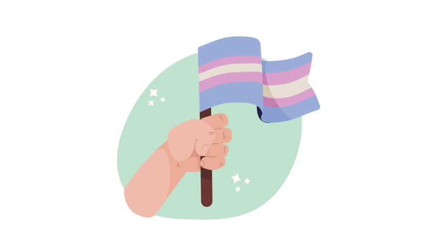 Transgender Flag Waving Animation 4K Video Animated. Flat Waving ...