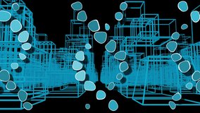 Animation of dna strands over digital city on black background. Science, medicine and digital interface concept digitally generated video. - Powered by Shutterstock - Get 15% off with code: PIKWIZARD15