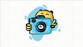 Camera icon cartoon animation. Perfect for commercial video elements, telegram icons, footage, cartoon videos, presentations and more