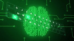 Animation of data processing over biometric human brain. Global cloud computing, digital interface and data processing concept digitally generated video. - Powered by Shutterstock - Get 15% off with code: PIKWIZARD15