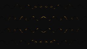 Abstract black background with golden luxury neon lines minimal design motion graphics seamless pattern loop animation. 4K footage