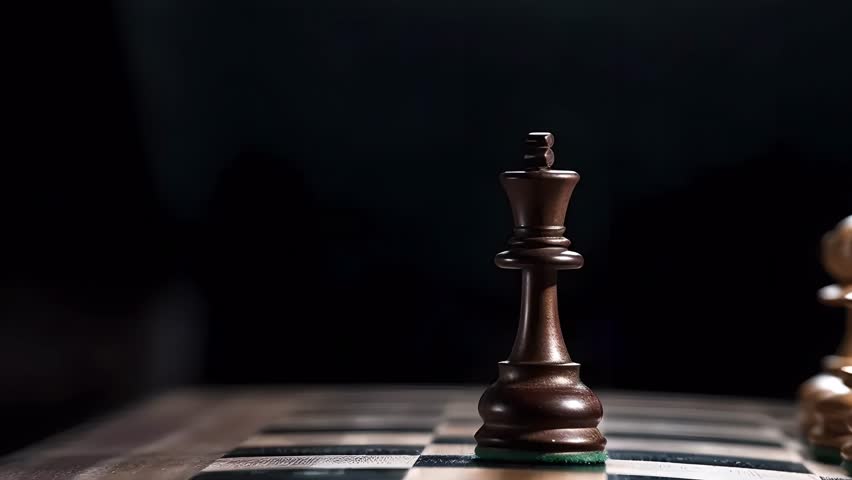 Pieces on a chessboard. Chess game.