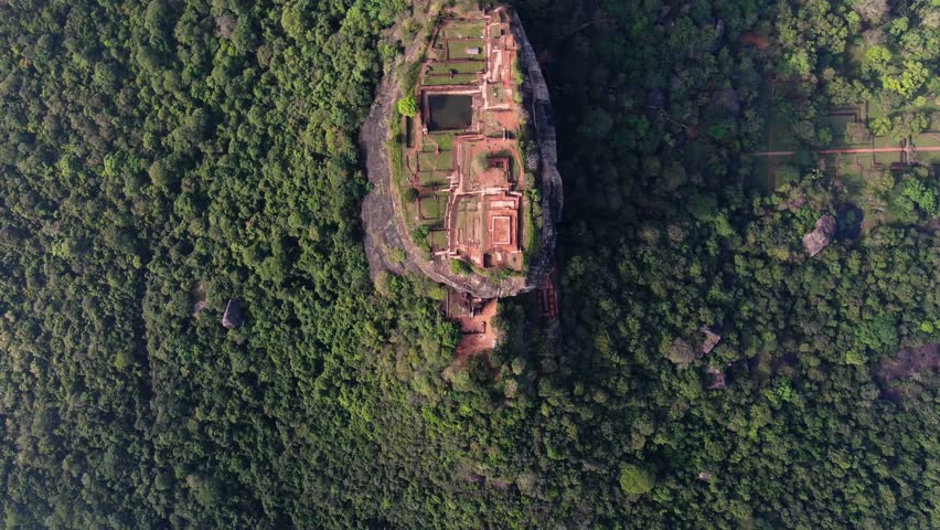 Aerial view of Sigiriya rock fortress, aerial view of ancient buildings, Sri Lanka, amazing places, tourist destinations, visit visit locations, world heritage sites, wonders in the ancient world  