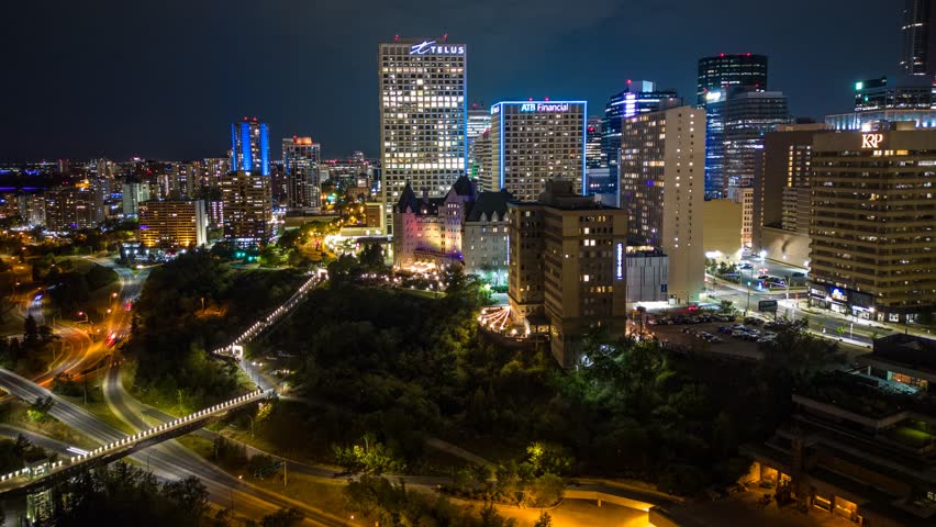 Aerial parallax Hyperlapse of Edmonton