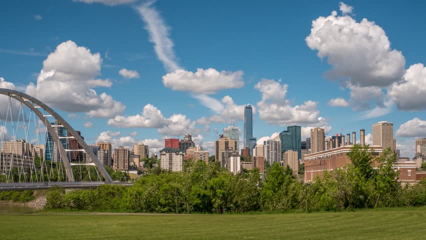 Hyperlapse of Walterdale Bridge and Downtown Edmonton 
