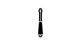 Black Screwdriver icon isolated on white background. Service tool symbol. 4K Video motion graphic animation.
