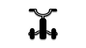 Black Bicycle for kids icon isolated on white background. 4K Video motion graphic animation.