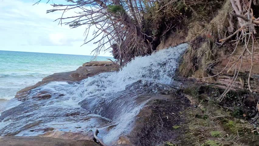 Munising Falls at Pictured Rocks National Lakeshore in the Upper ...