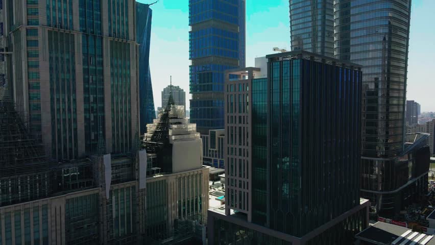 Istanbul Finance Center, under construction aerial shot, Ataşehir Istanbul Turkey
