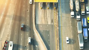 Toll gates are strategically positioned along highways to generate revenue for the maintenance and improvement of the roads. They are often placed at entry or exit points of major cities. Drone. 4K
 - Powered by Shutterstock - Get 15% off with code: PIKWIZARD15