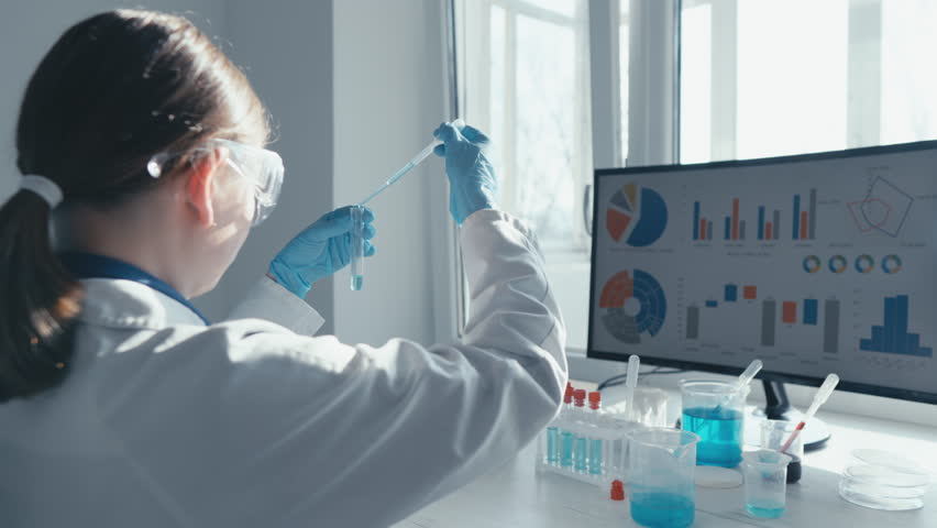 The video fragment demonstrates the process of analyzing biological samples in a specialized laboratory for the purpose of diagnosing diseases and controlling health. Scientific Laboratory Medicine