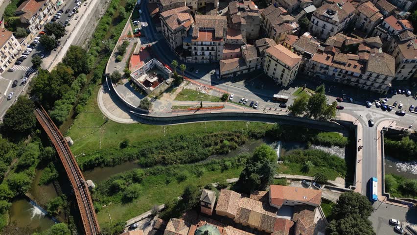 This aerial drone video shows the beautiful old city of Cosenza, in the region of Calabria, Italy. 