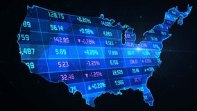 USA Stock Market Infographic on Business Map Background, Perfect for Financial Presentations and Reports - Powered by Shutterstock - Get 15% off with code: PIKWIZARD15