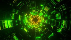 4K Green and Yellow Wormhole Bit VJ Loop Background Animation