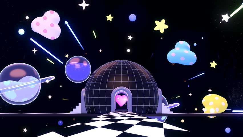Looped surrealist outer space center animation. Royalty-Free Stock Footage #1103424179