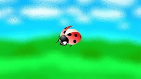 ladybug 2d animation and background, lady bird, little
