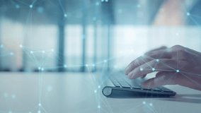 Businessman is using pc keyboard. Cyber protection digital data technology and global internet network connection. Stock market trader or crypto currency trading concept. Cryptocurrency and blockchain - Powered by Shutterstock - Get 15% off with code: PIKWIZARD15