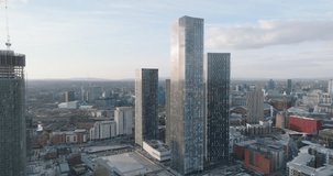 Manchester Deansgate Sunset Drone Video