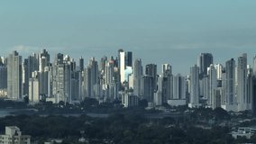 50th Street and Balboa Avenue in Panama City, Panama. Landscapes and beautiful buildings along the street. 4K Resolution DJI Mavic 3 and DJI Mini 3 Pro. Aerial Videos. Drone Videos. Drone Photography.
