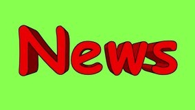 News Text. 3d video animation. Background with green chroma key background video 4k looped new