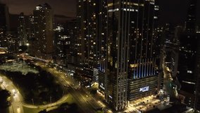 Panama City at Night, 4K resolution. DJI Mavic 3, DJI Mini 3 Pro. Aerial Photography, Drone, Night view.