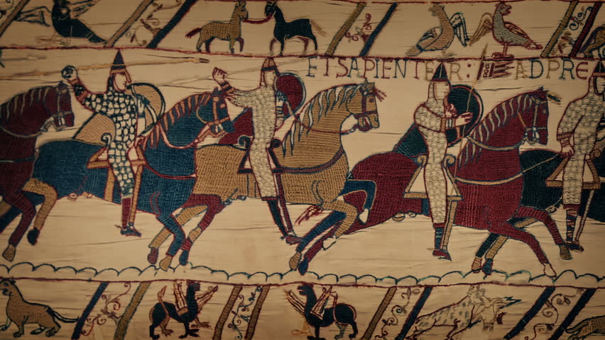 Bayeux Tapestry Moving Closeup Shot Royalty-Free Stock Footage #1103436311