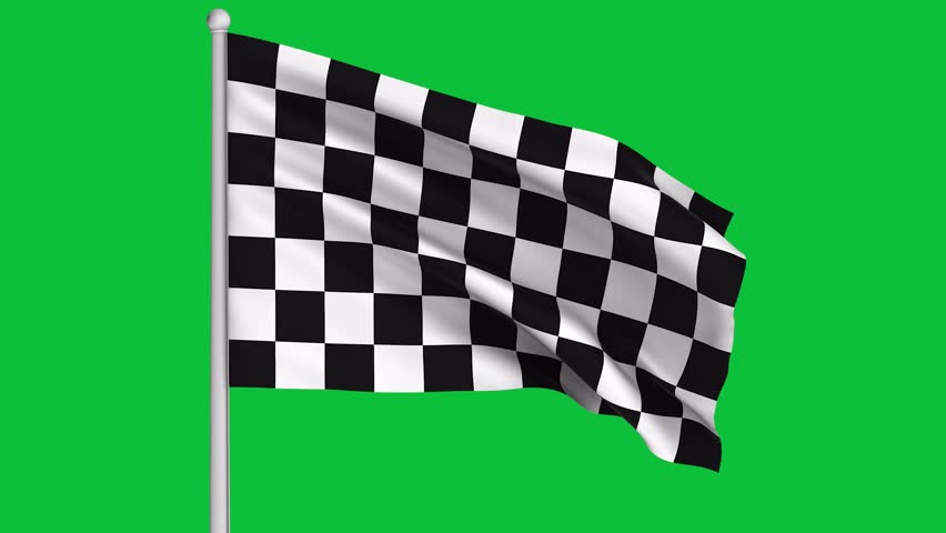 3D Racing flag green screen Royalty-Free Stock Footage #1103437913