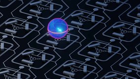 Quantum qubit in superposition on quantum computer circuit board, bloch sphere, close up, 3D rendering. 3D Illustration - Powered by Shutterstock - Get 15% off with code: PIKWIZARD15
