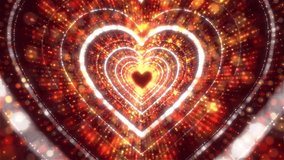 Abstract particle heart, Love Heart Tunnel background. Heart Romantic Abstract Glow Particles, hearts shaped and particles for Valentine's day, abstract romanticheart glitter for valentine and wedding - Powered by Shutterstock - Get 15% off with code: PIKWIZARD15