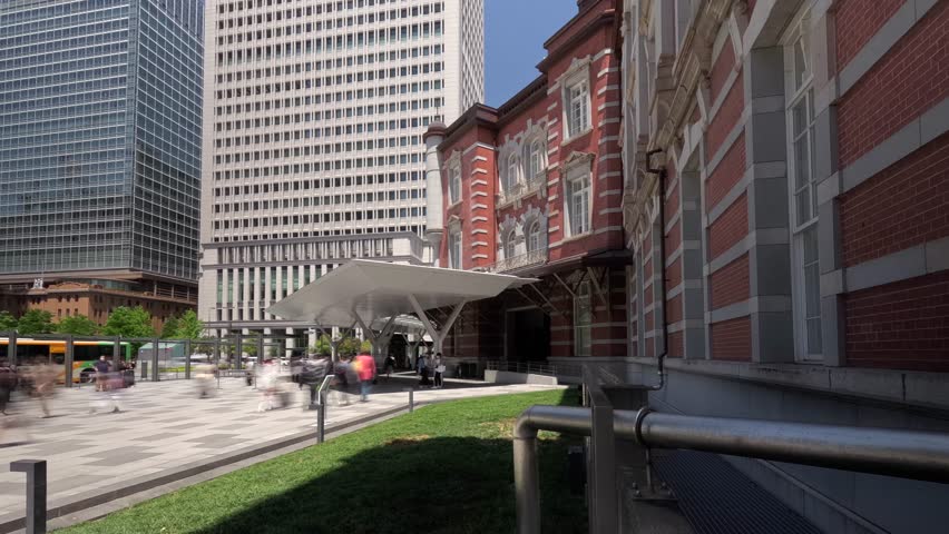 Tokyo Station Marunouchi Station Square bustling with people