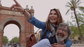 Senior couple in love having fun in Barcelona city on summer holiday. Lifestyle retirement and vacation concept - Powered by Shutterstock - Get 15% off with code: PIKWIZARD15
