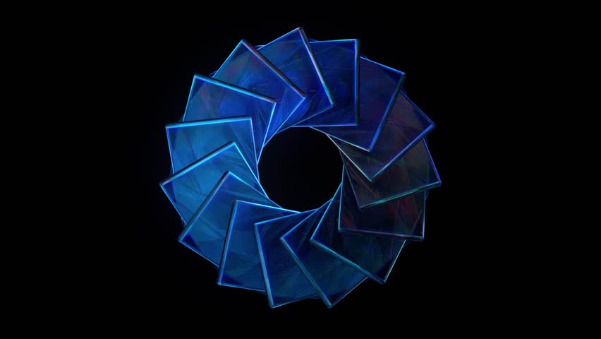 Abstract motion design background. Loop animation of diaphragm made of glass. Material design. 3D Illustration Royalty-Free Stock Footage #1103459367