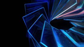 Abstract background with glass reflections. Loop 3d animation of modern material design concept. 3D Illustration - Powered by Shutterstock - Get 15% off with code: PIKWIZARD15