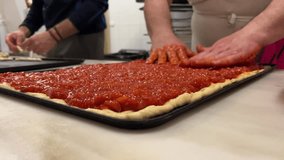 Bakery scene: artisan elaboration of a handmade tomato empanada (turnover). - Powered by Shutterstock - Get 15% off with code: PIKWIZARD15