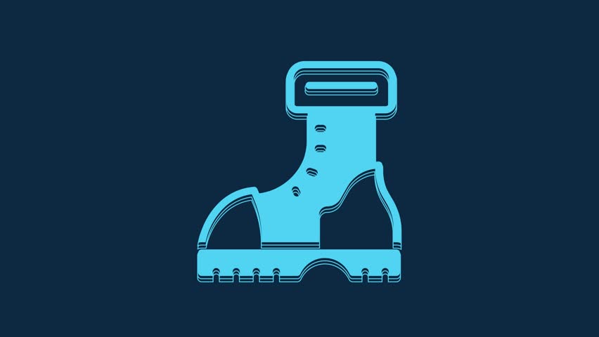 Blue Waterproof rubber boot icon isolated on blue background. Gumboots for rainy weather, fishing, gardening. 4K Video motion graphic animation. Royalty-Free Stock Footage #1103465213