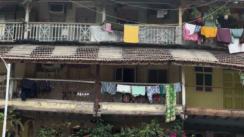 Slums exterior in Mumbai Maharashtra, India 