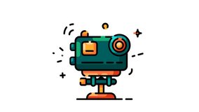 action camera icon of nice animated for your hiking and adventure videos easy to use with Transparent Background . HD Video Motion Graphic Animation Free Video