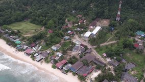 Tioman Island drone video shots with resolution 4K unedited with multiple angle