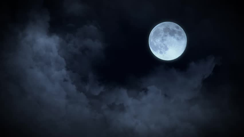full moon on night sky Royalty-Free Stock Footage #1103488915
