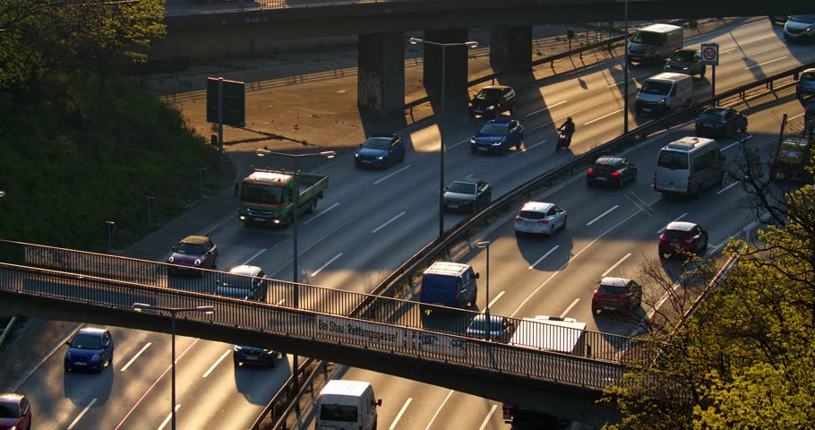 View on a Autobahn A100 in Berlin. Royalty-Free Stock Footage #1103493583