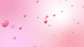 3D Hearts loop with pinky background gradiend for valentine video loop background