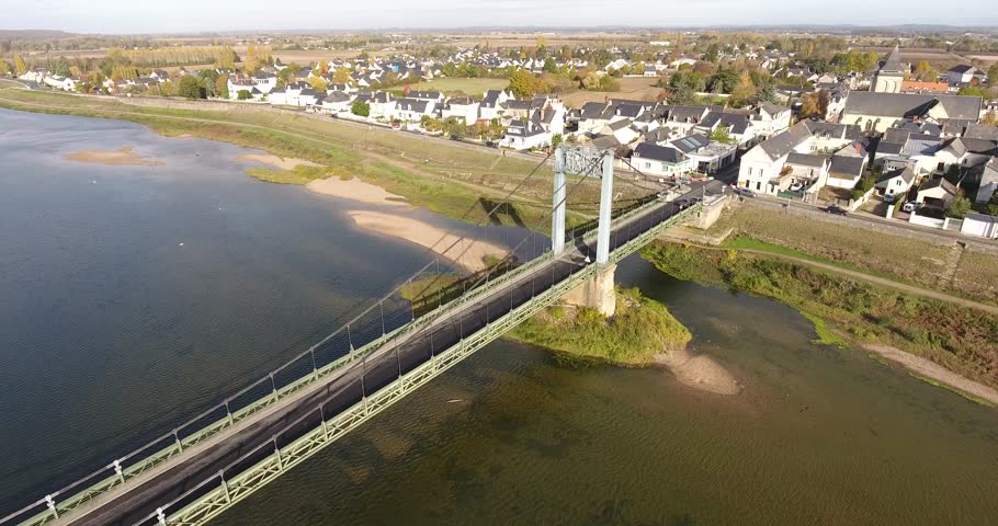 Bridge spanning the Loire between Les Rosiers sur Loire and Gennes, Maine et Loire