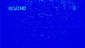Rewind sign, VHS noise texture. Static noise, dynamic glitch effect. Videocassette recorder. Damaged cassette type, bad signal. TV noise. Retro, vintage 90s style animation. Seamless loop 4K video