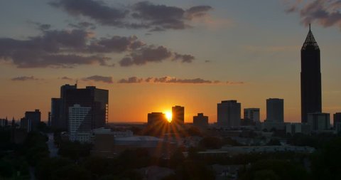 Atlanta skyline sunset time lapse